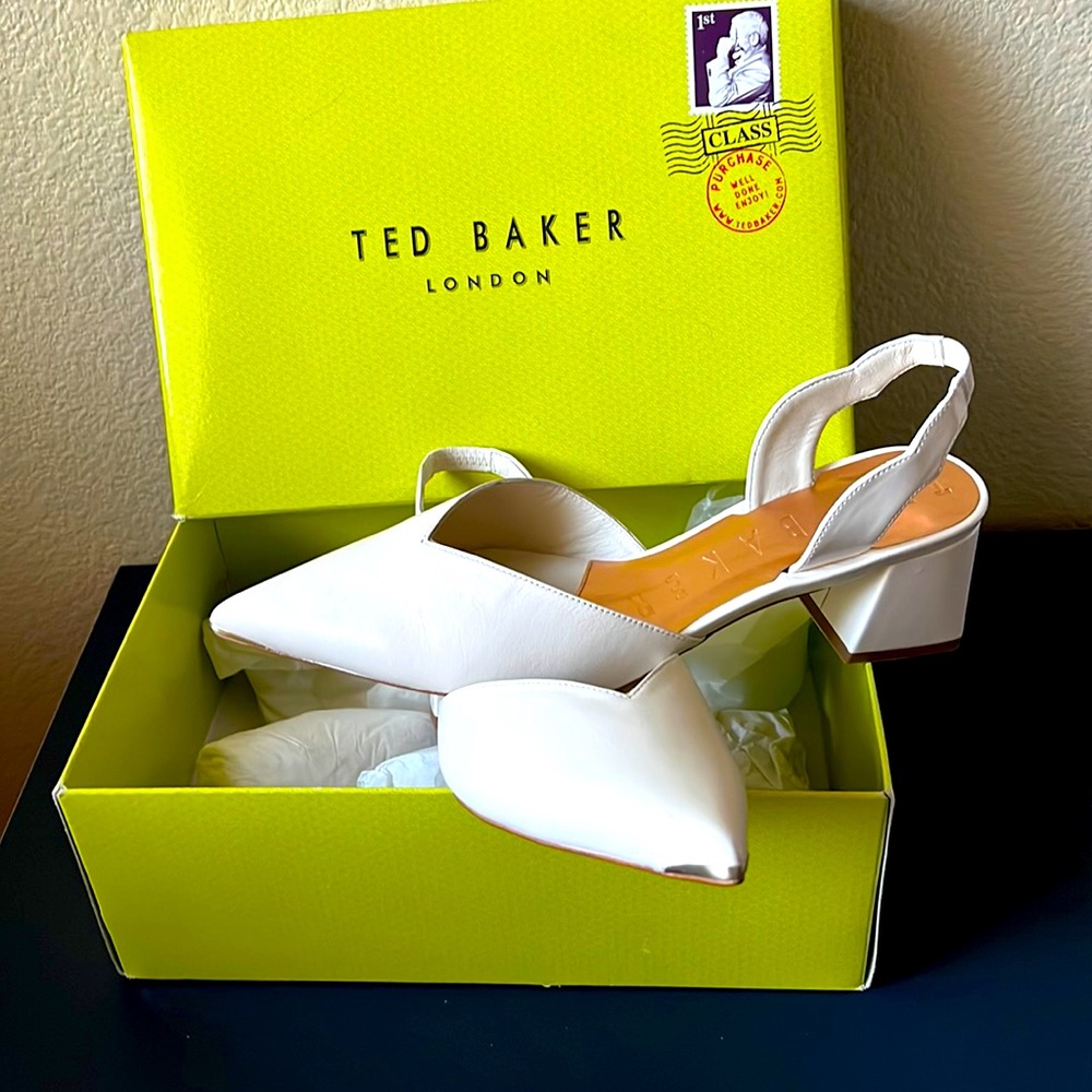 Ted Baker Mhalil ivory block heels size 10